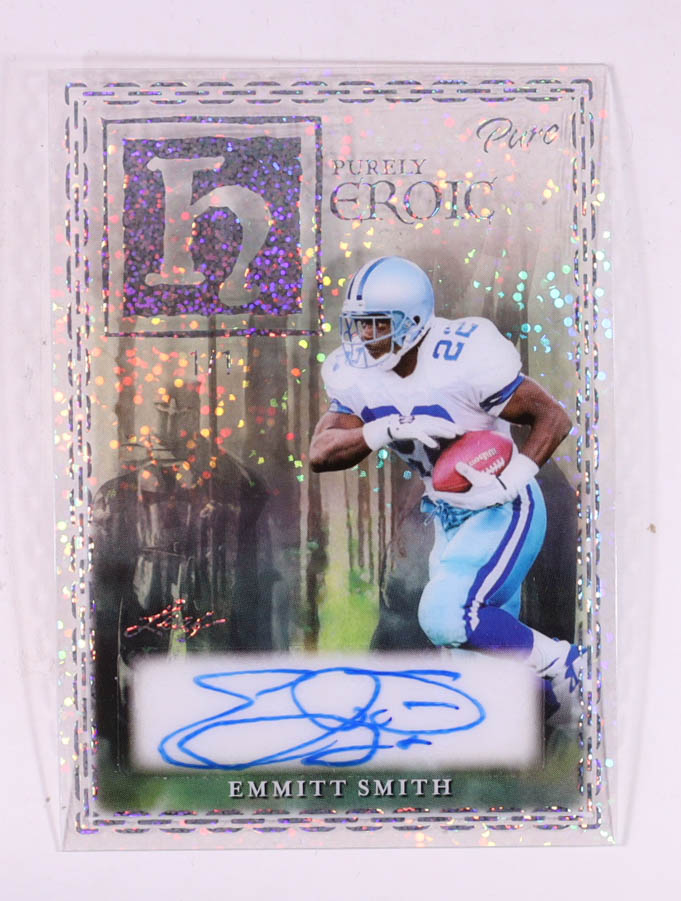 Emmitt Smith 2025 Leaf Pure Purely Heroic Autographs Silver Sparkle #PHAES1 #1/1 at PristineAuction.com Emmitt Smith 2025 Leaf Pure Purely Heroic Autographs Silver Sparkle #PHAES1 #1/1 at PristineAuction.com