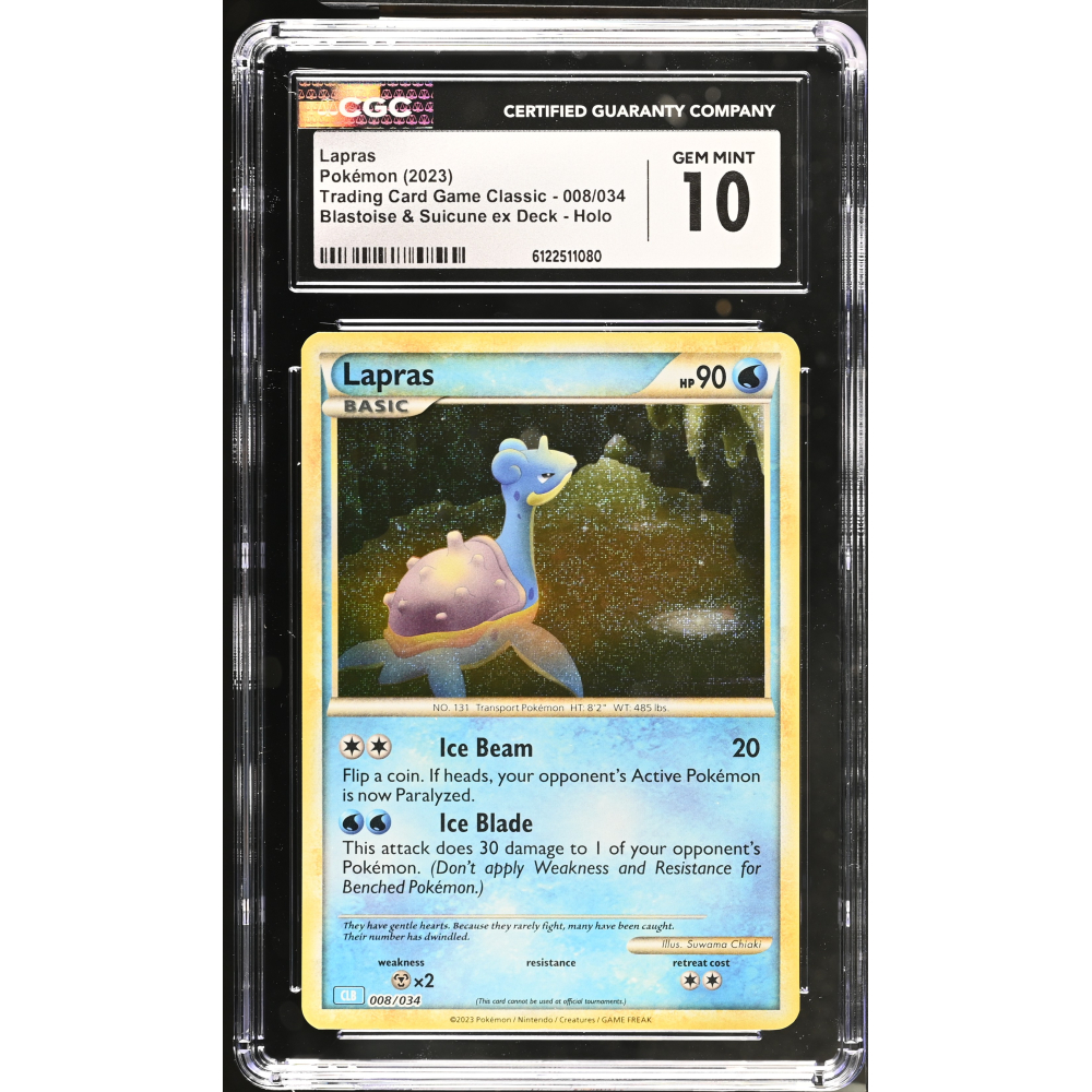 Lapras 2023 Pokemon Trading Card Game Classic Blastoise & Suicune Ex Deck Holo #8 (CGC 10) at PristineAuction.com
