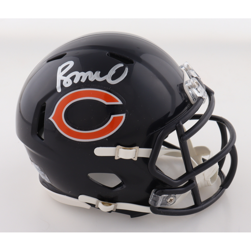 Rome Odunze Signed Bears Speed Mini Helmet with Display Case (Fanatics) at PristineAuction.com