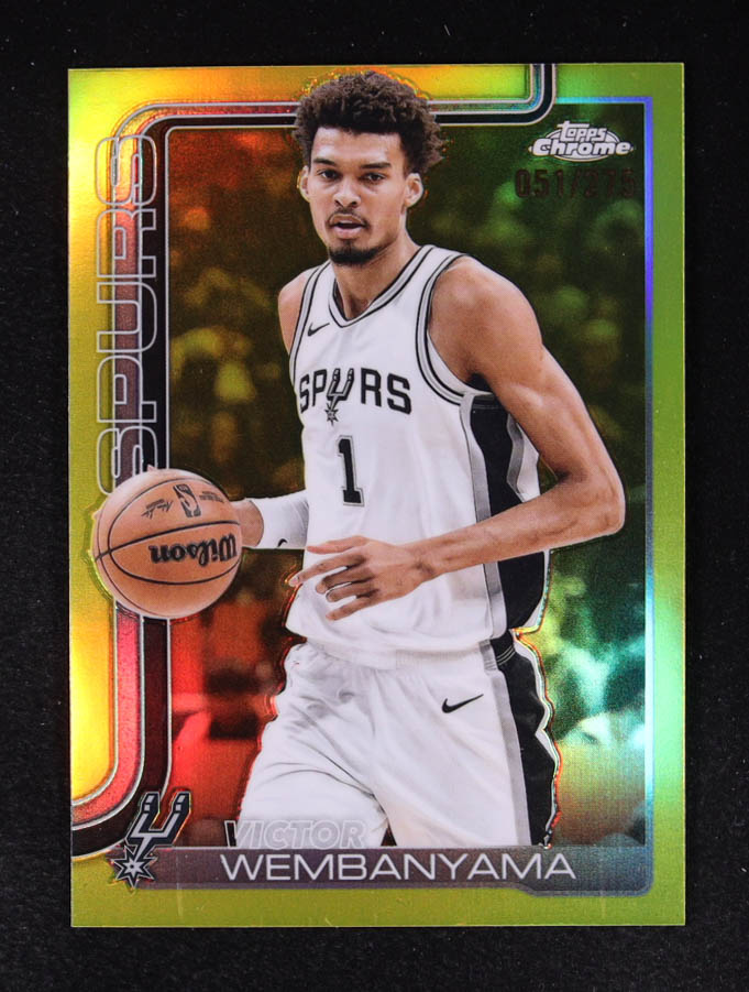Victor Wembanyama 2025-26 Topps Chrome Yellow Refractors #221 #051/275 at PristineAuction.com Victor Wembanyama 2025-26 Topps Chrome Yellow Refractors #221 #051/275 at PristineAuction.com