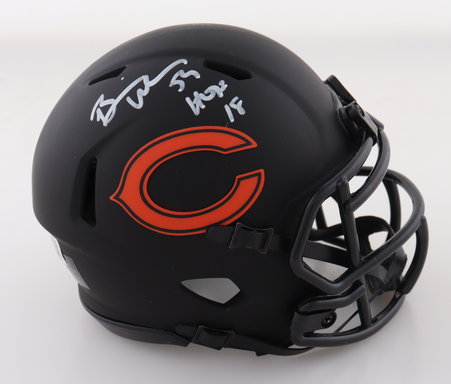 Brian Urlacher Signed Bears Eclipse Alternate Speed Mini Helmet with Display Case (Beckett) at PristineAuction.com Brian Urlacher Signed Bears Eclipse Alternate Speed Mini Helmet with Display Case (Beckett) at PristineAuction.com