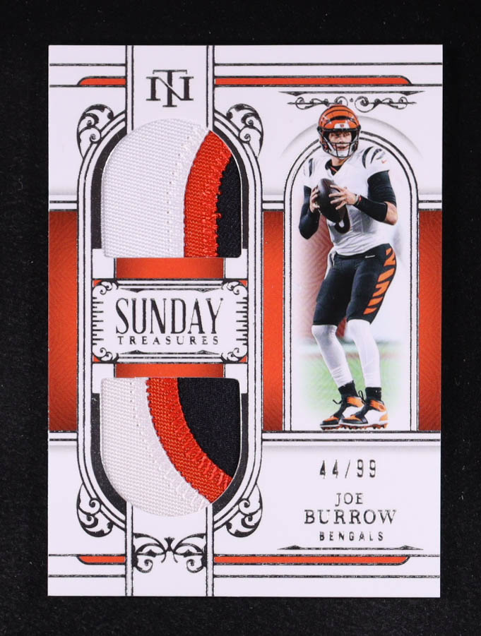 Joe Burrow 2025 Panini National Treasures Sunday Treasures #13 #44/99 at PristineAuction.com Joe Burrow 2025 Panini National Treasures Sunday Treasures #13 #44/99 at PristineAuction.com