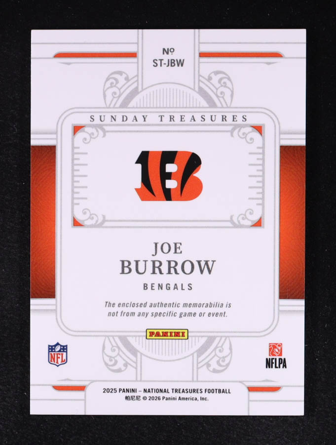 Joe Burrow 2025 Panini National Treasures Sunday Treasures #13 #44/99 at PristineAuction.com Joe Burrow 2025 Panini National Treasures Sunday Treasures #13 #44/99 at PristineAuction.com