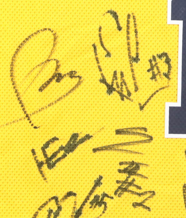 2026 Michigan Wolverines Team-Signed Jordan Authentic Jersey by (16) With Head Coach Dusty May, Yaxel Lendeborg, Morez Johnson Jr. (JSA) at PristineAuction.com 2026 Michigan Wolverines Team-Signed Jordan Authentic Jersey by (16) With Head Coach Dusty May, Yaxel Lendeborg, Morez Johnson Jr. (JSA) at PristineAuction.com