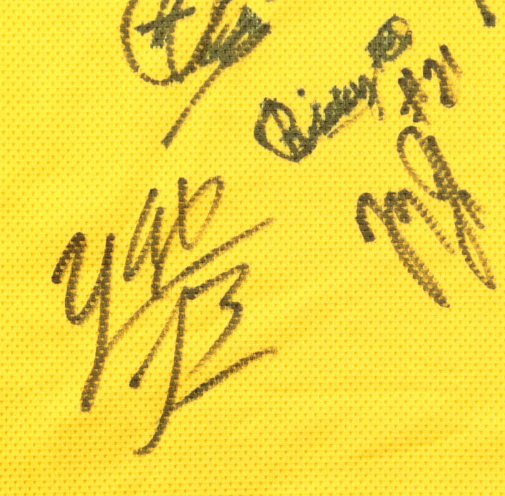 2026 Michigan Wolverines Team-Signed Jordan Authentic Jersey by (16) With Head Coach Dusty May, Yaxel Lendeborg, Morez Johnson Jr. (JSA) at PristineAuction.com 2026 Michigan Wolverines Team-Signed Jordan Authentic Jersey by (16) With Head Coach Dusty May, Yaxel Lendeborg, Morez Johnson Jr. (JSA) at PristineAuction.com
