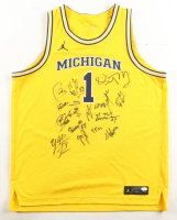 2026 Michigan Wolverines Team-Signed Jordan Authentic Jersey by (16) With Head Coach Dusty May, Yaxel Lendeborg, Morez Johnson Jr. (JSA) at PristineAuction.com