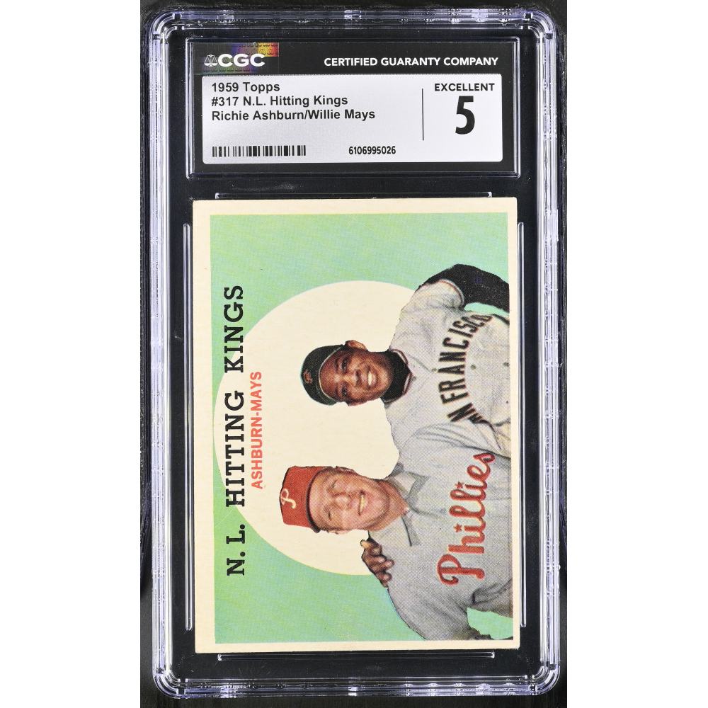 N.l. Hitting Kings 1959 Topps Richie Ashburn/willie Mays #317 (CGC 5) at PristineAuction.com