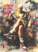 "Power Never Sleeps" 18x24 2026 Original Mixed Media by Tadas Zaicikas | TedyZet (Zaicikas) at PristineAuction.com