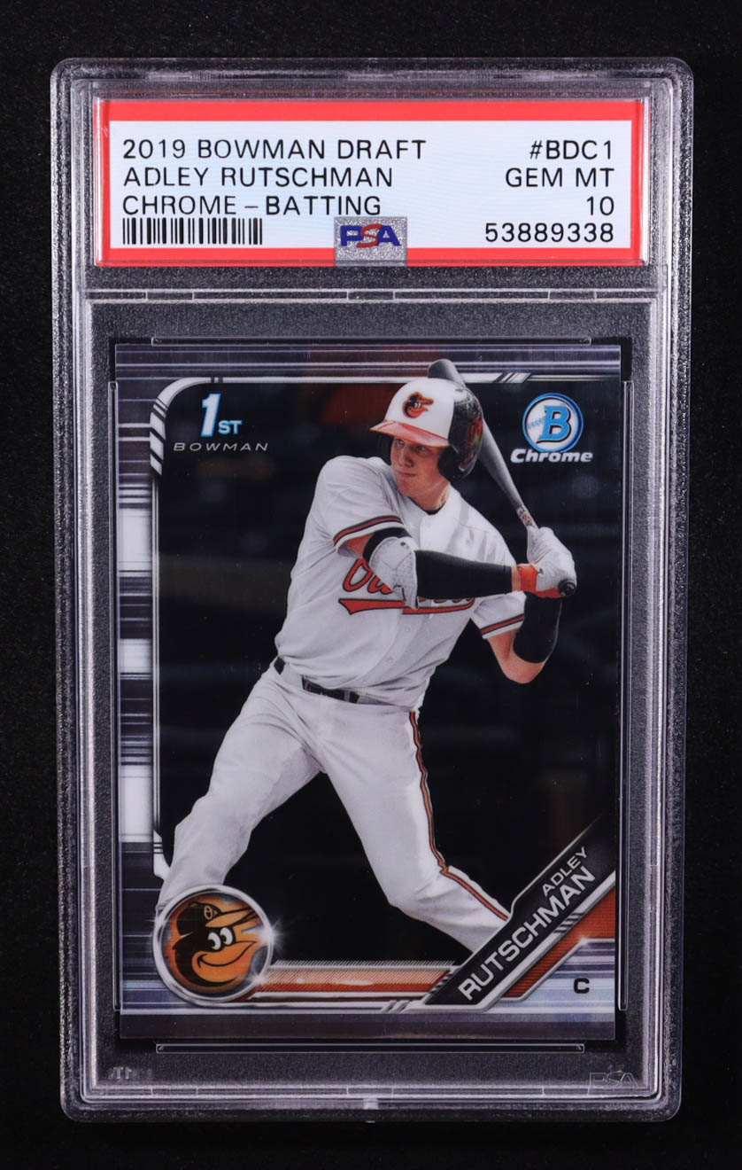 Adley Rutschman 2019 Bowman Chrome Draft #BDC1 RC (PSA 10) at PristineAuction.com Adley Rutschman 2019 Bowman Chrome Draft #BDC1 RC (PSA 10) at PristineAuction.com