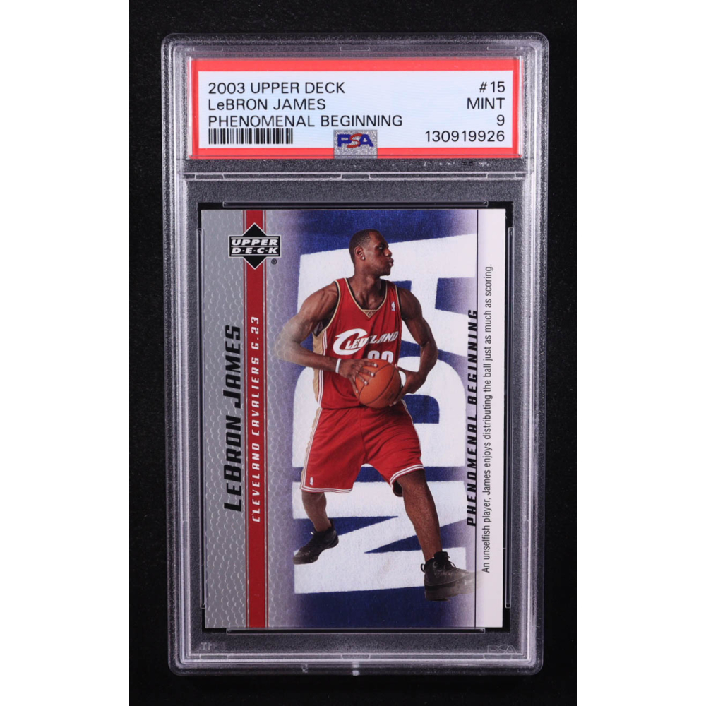 LeBron James 2003-04 Upper Deck Phenomenal Beginning LeBron James #9 RC (PSA 9) at PristineAuction.com