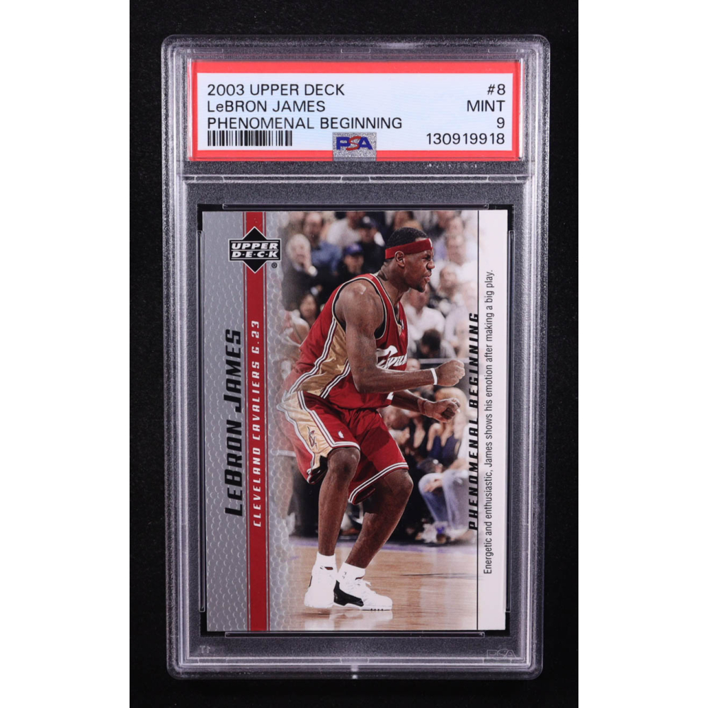 LeBron James 2003-04 Upper Deck Phenomenal Beginning LeBron James #8 RC (PSA 9) at PristineAuction.com