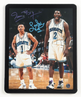 Muggsy Bogues & Larry Johnson Signed Hornets Custom Framed Photo (Wilder Tag) at PristineAuction.com