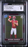 Jayden Daniels 2024 Donruss Optic '14 Retro Series #2 RR RC (CGC 8) at PristineAuction.com