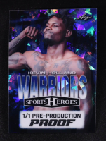 Kevin Holland Leaf Sports Heroes Warriors Cracked Crystal Blue Pre-Production Proof #NNO #1/1 at PristineAuction.com