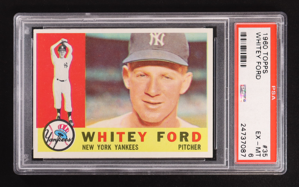 Whitey Ford 1960 Topps #35 (PSA 6) at PristineAuction.com Whitey Ford 1960 Topps #35 (PSA 6) at PristineAuction.com