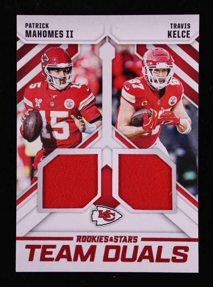 Patrick Mahomes II / Travis Kelce 2025 Rookies and Stars Team Dual Jerseys #11 at PristineAuction.com Patrick Mahomes II / Travis Kelce 2025 Rookies and Stars Team Dual Jerseys #11 at PristineAuction.com
