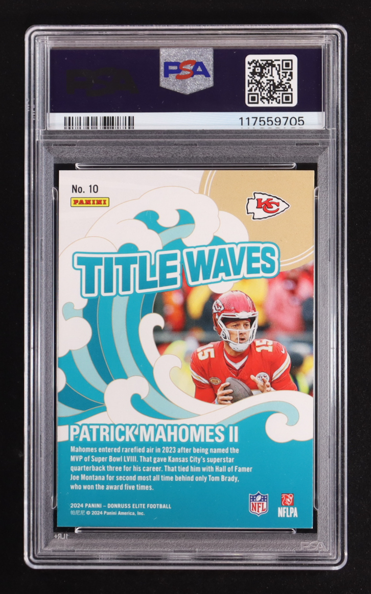 Patrick Mahomes II 2024 Elite Title Waves Green #10 (PSA 9) at PristineAuction.com Patrick Mahomes II 2024 Elite Title Waves Green #10 (PSA 9) at PristineAuction.com