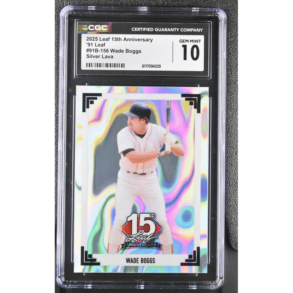 Wade Boggs 2025 Leaf 15th Anniversary '91 Leaf Silver Lava #91B-156 #8/15 (CGC 10) at PristineAuction.com