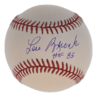 Lou Brock Signed OML Baseball Inscribed "HOF 85" (JSA) at PristineAuction.com