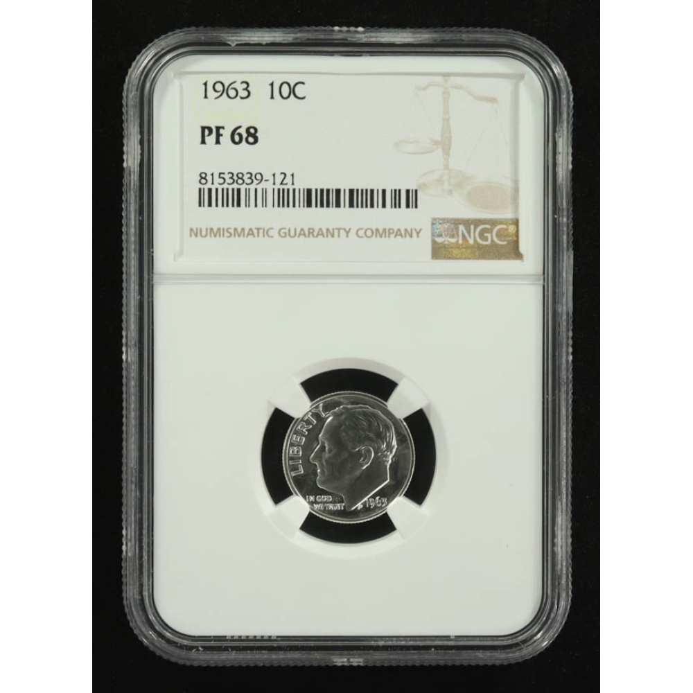 1963 Roosevelt 10C Proof Silver Dime (NGC PF68) at PristineAuction.com