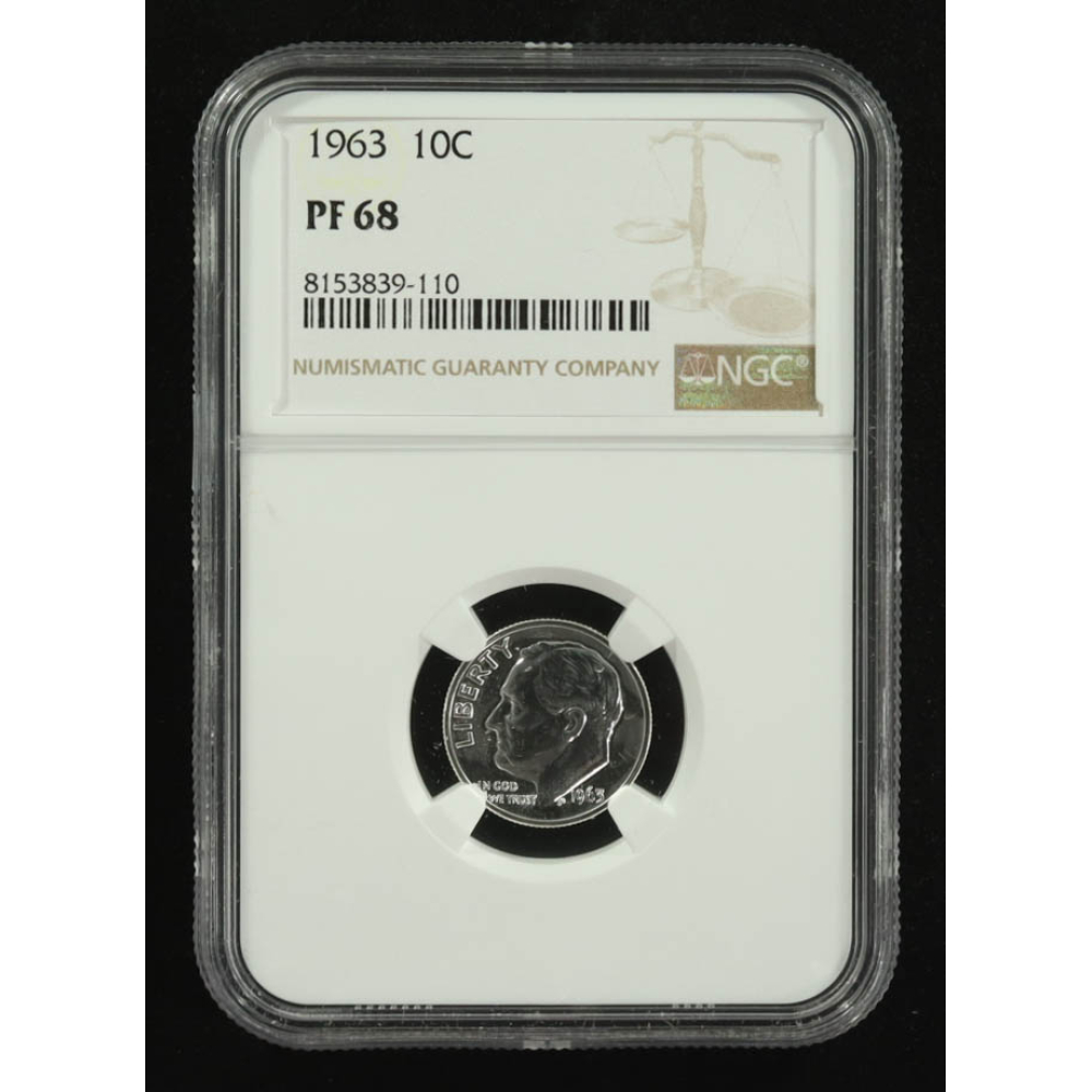 1963 Roosevelt 10C Proof Silver Dime (NGC PF68) at PristineAuction.com