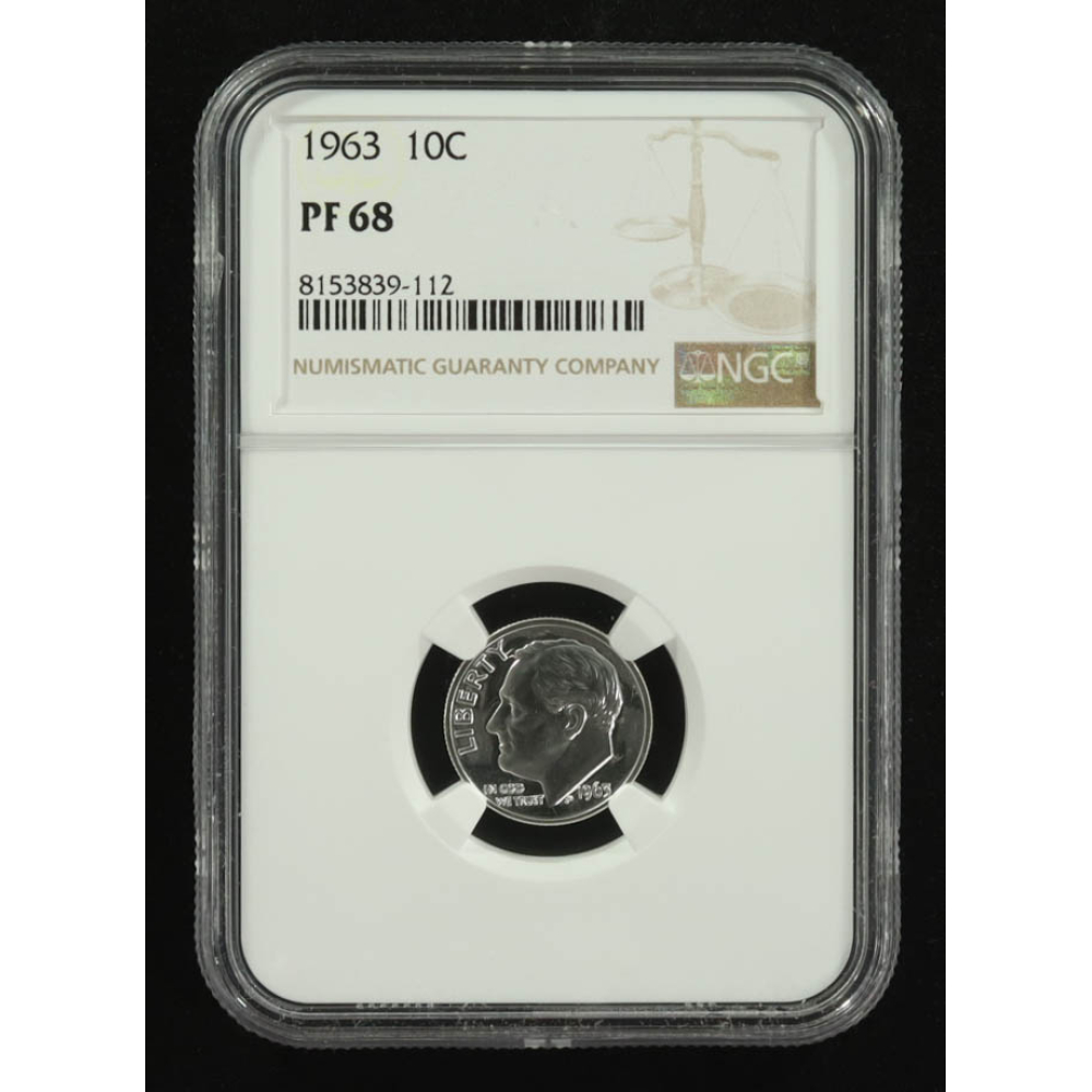 1963 Roosevelt 10C Proof Silver Dime (NGC PF68) at PristineAuction.com