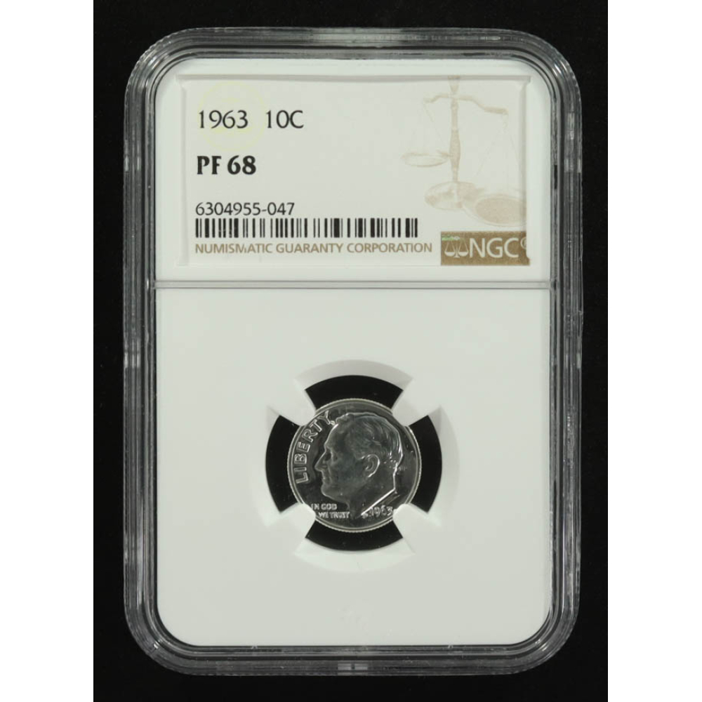 1963 Roosevelt 10C Proof Silver Dime (NGC PF68) at PristineAuction.com