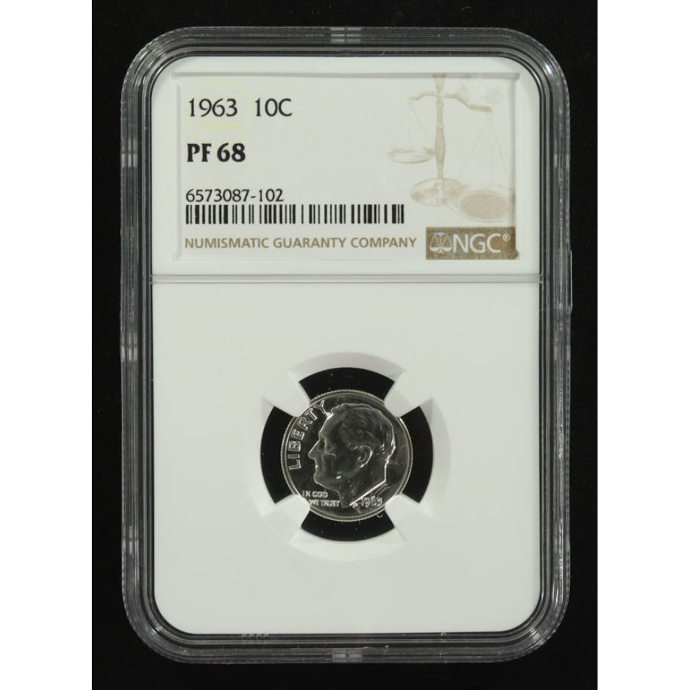 1963 Roosevelt 10C Proof Silver Dime (NGC PF68) at PristineAuction.com