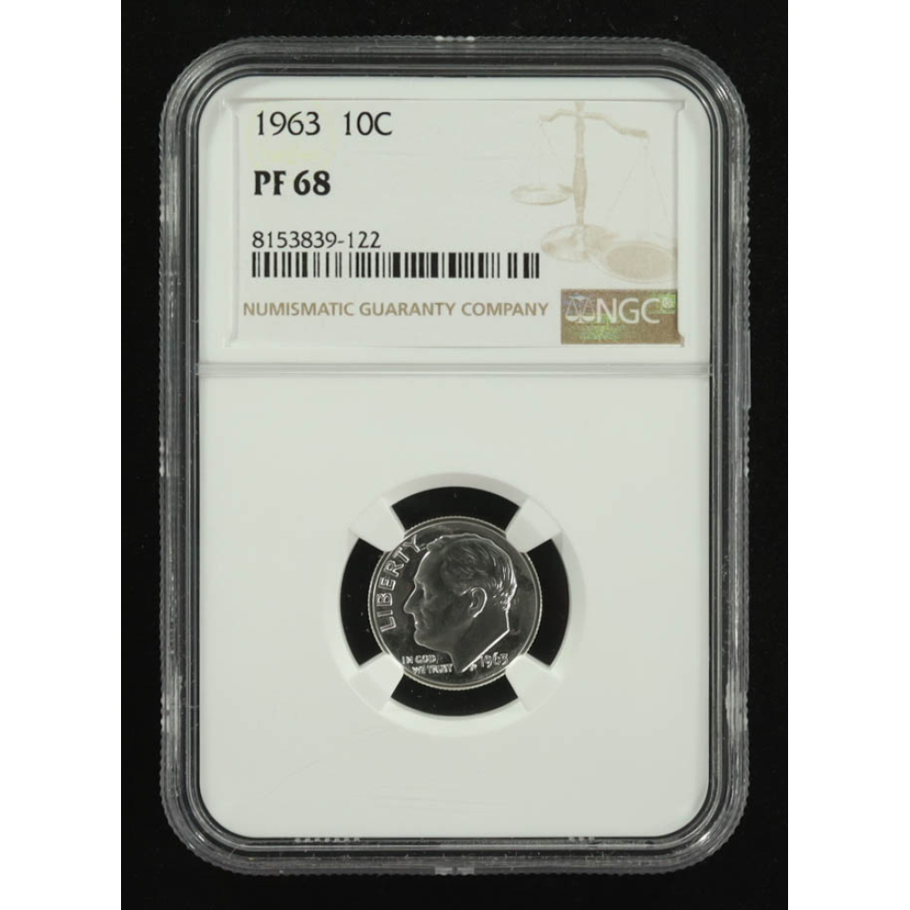 1963 Roosevelt 10C Proof Silver Dime (NGC PF68) at PristineAuction.com