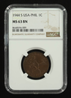 1944-S U.S. Philippines 1C Bronze WWII Cent (NGC MS63 BN) at PristineAuction.com