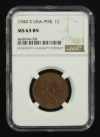 1944-S U.S. Philippines 1C Bronze WWII Cent (NGC MS63 BN) at PristineAuction.com