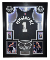 Victor Wembanyama Signed Spurs Custom Framed Nike Jersey with LED Display & (2) PSA 10 Graded Rookie Cards (Fanatics) at PristineAuction.com