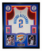 Shai Gilgeous-Alexander Signed Thunder Custom Framed Nike Jersey with LED Display & (2) PSA 10 Graded Cards (Panini) at PristineAuction.com