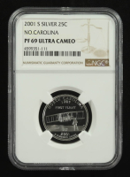 2001-S U.S. State Quarter Series, North Carolina - 90% Silver Proof (NGC PF69 ULTRA CAMEO) at PristineAuction.com