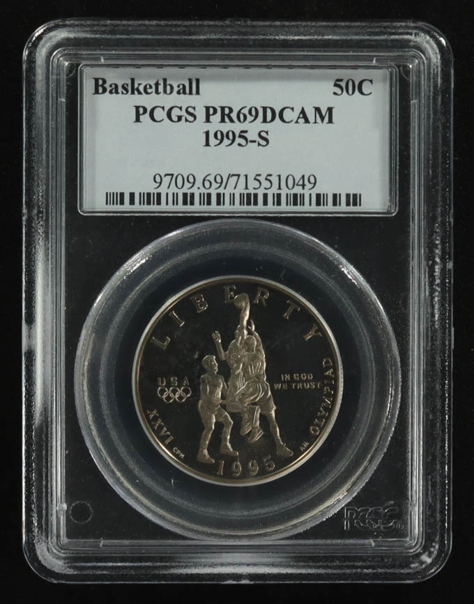 1995-S Olympics Basketball 50C Half Dollar - Deep Cameo Proof (PCGS PR69DCAM) at PristineAuction.com 1995-S Olympics Basketball 50C Half Dollar - Deep Cameo Proof (PCGS PR69DCAM) at PristineAuction.com