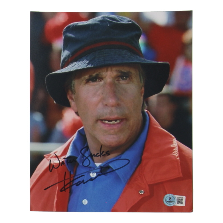 Henry Winkler Signed "The Waterboy" 8x10 Photo Inscribed "Water Sucks" (Beckett) at PristineAuction.com Henry Winkler Signed "The Waterboy" 8x10 Photo Inscribed "Water Sucks" (Beckett) at PristineAuction.com