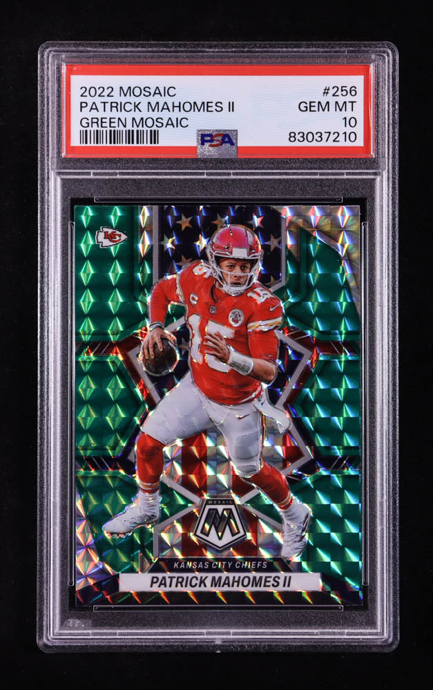 Patrick Mahomes II 2022 Panini Mosaic Mosaic Green #256 NP (PSA 10) at PristineAuction.com Patrick Mahomes II 2022 Panini Mosaic Mosaic Green #256 NP (PSA 10) at PristineAuction.com