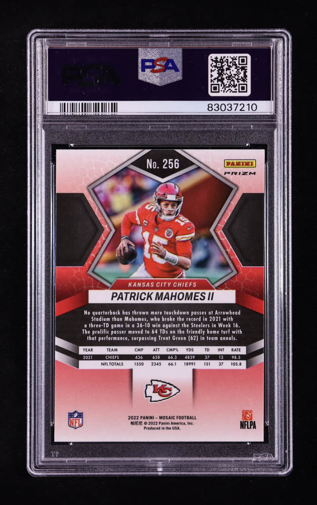 Patrick Mahomes II 2022 Panini Mosaic Mosaic Green #256 NP (PSA 10) at PristineAuction.com Patrick Mahomes II 2022 Panini Mosaic Mosaic Green #256 NP (PSA 10) at PristineAuction.com