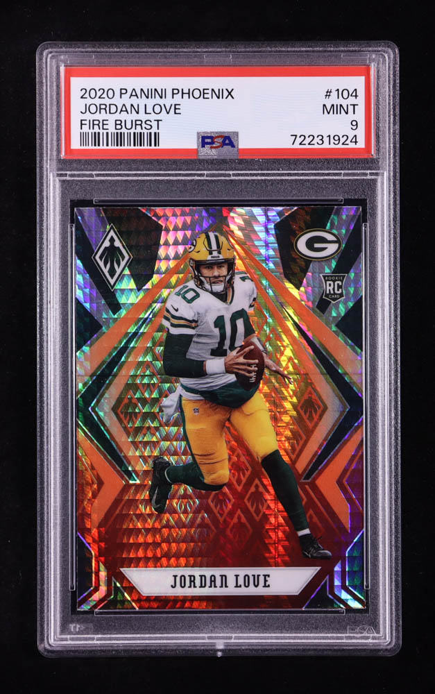 Jordan Love 2020 Panini Phoenix Fire Burst #104 RC (PSA 9) at PristineAuction.com Jordan Love 2020 Panini Phoenix Fire Burst #104 RC (PSA 9) at PristineAuction.com