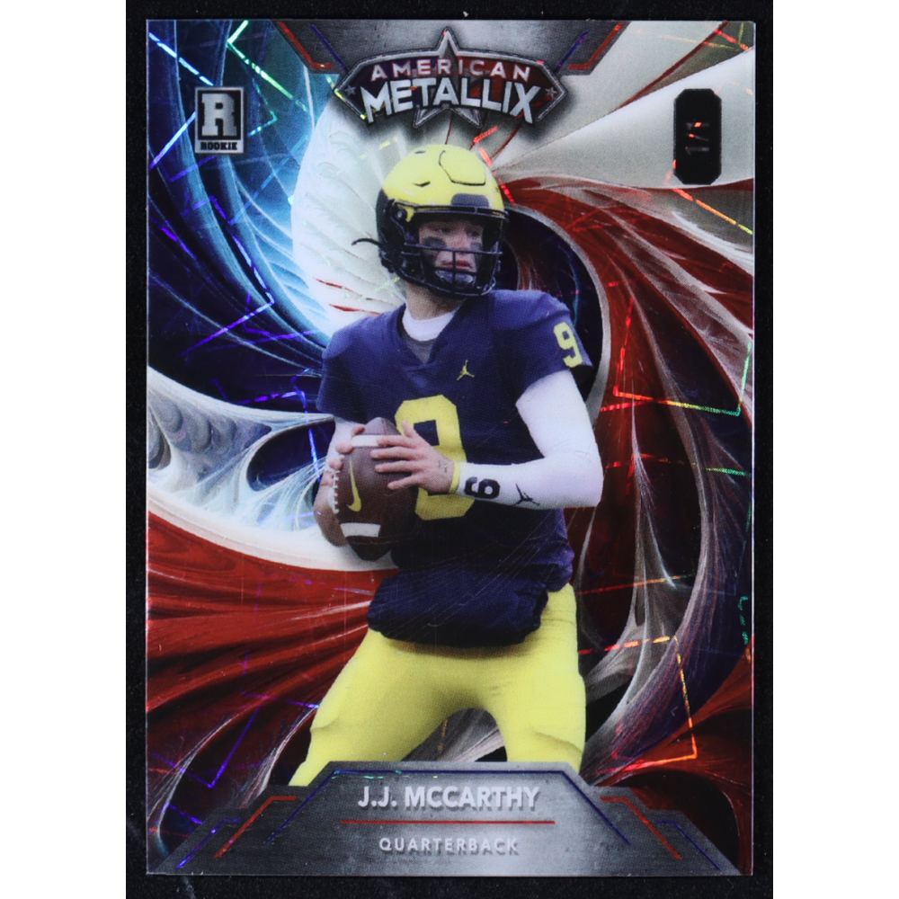 J.J. Mccarthy 2023 Wild Card American Mettalix #WMF-JM RC #1/1 at PristineAuction.com