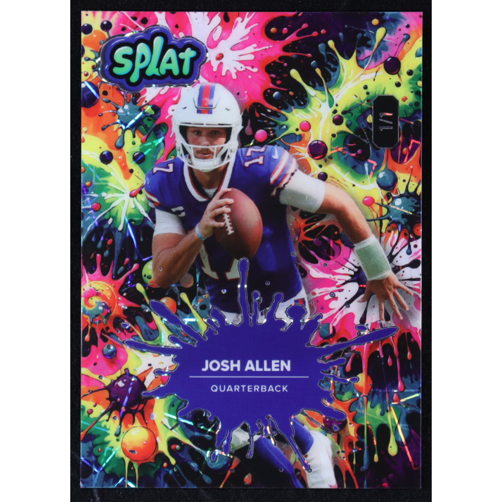 Josh Allen 2025 Wild Card Splat Tie Die #SBTIE08-JA #1/1 at PristineAuction.com