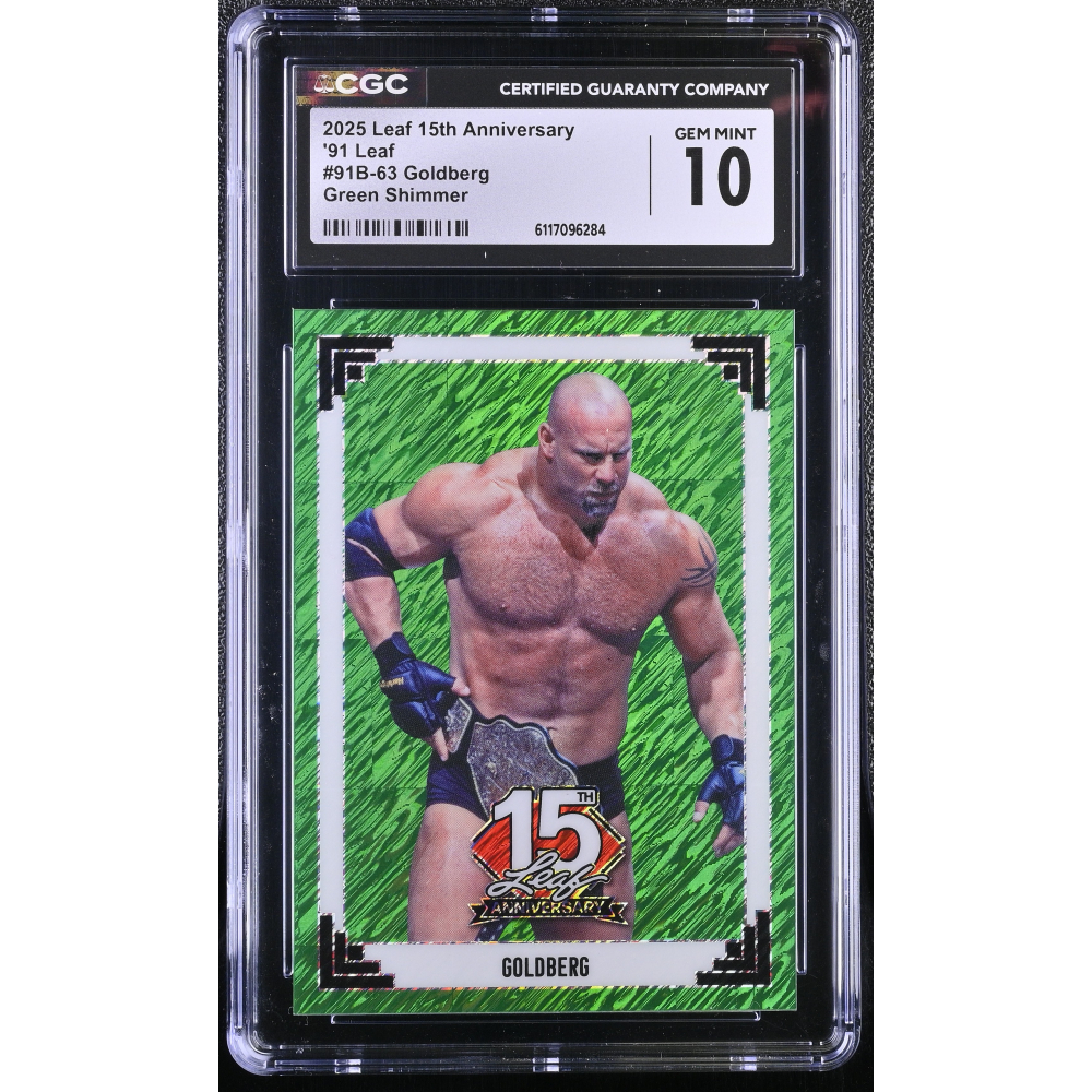 Goldberg 2025 Leaf 15th Anniversary '91 Leaf Green Shimmer #9163 #5/6 (CGC 10) at PristineAuction.com