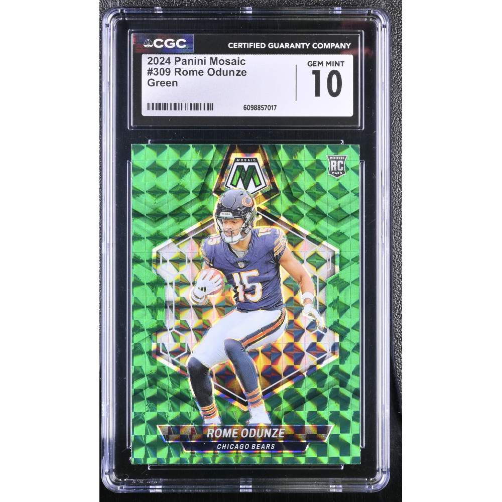 Rome Odunze 2024 Panini Mosaic Green #309 (CGC 10) at PristineAuction.com