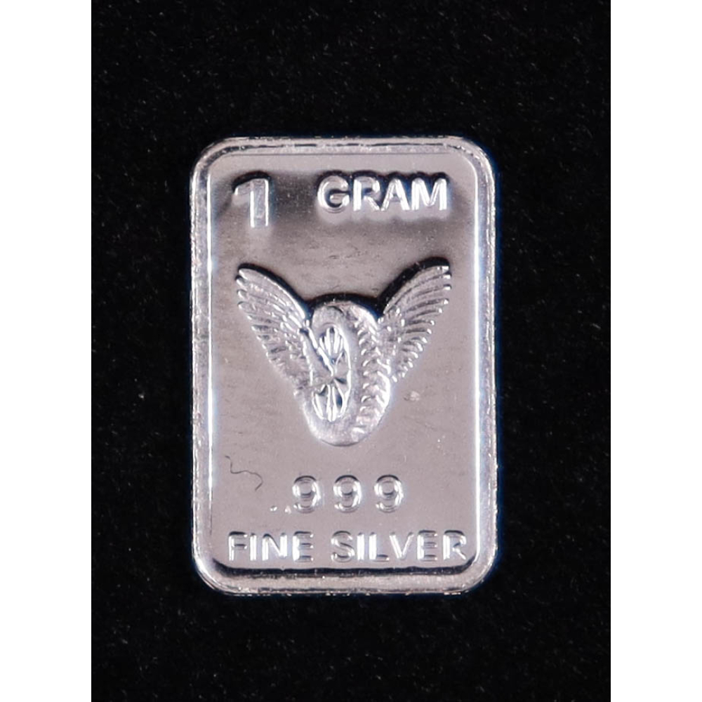 Mint State Gold 1 Gram .999 Fine Silver Bullion at PristineAuction.com