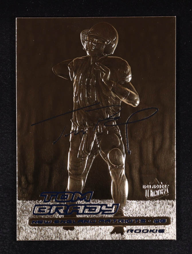 Tom Brady 2000 Fleer Ultra 23KT Gold Black Metallic Signature Series #NNO RC at PristineAuction.com Tom Brady 2000 Fleer Ultra 23KT Gold Black Metallic Signature Series #NNO RC at PristineAuction.com