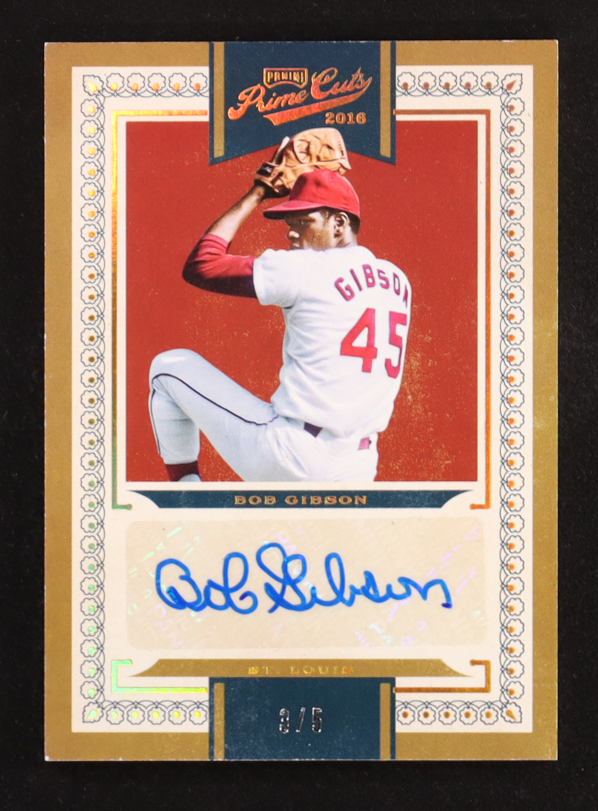 Bob Gibson 2016 Prime Cuts Holo Gold #168 Autograph #3/5 at PristineAuction.com Bob Gibson 2016 Prime Cuts Holo Gold #168 Autograph #3/5 at PristineAuction.com