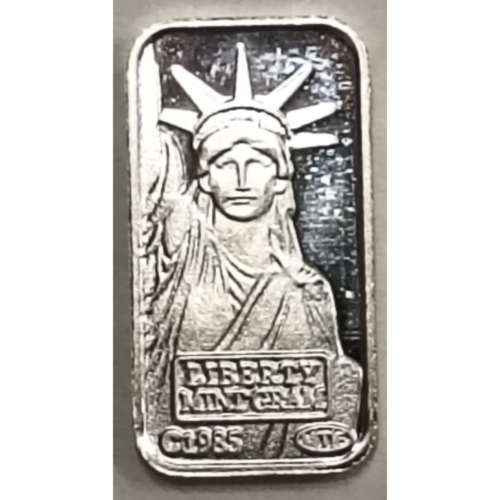 Statue Of Liberty 1 Gram .999 Fine Silver Bullion Bar at PristineAuction.com