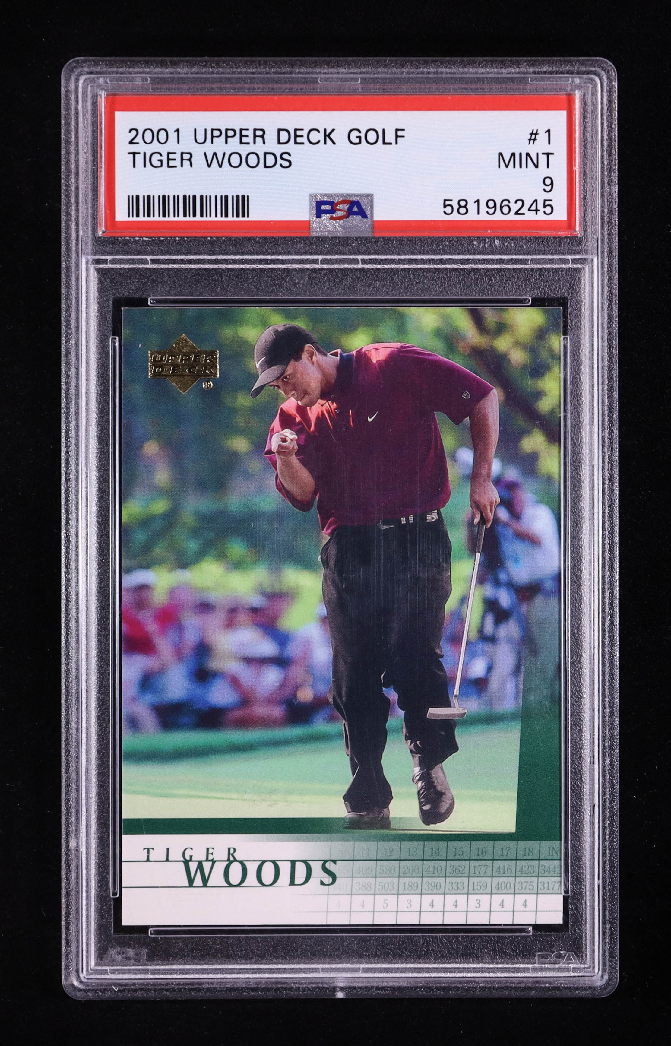Tiger Woods 2001 Upper Deck #1 RC (PSA 9) at PristineAuction.com Tiger Woods 2001 Upper Deck #1 RC (PSA 9) at PristineAuction.com