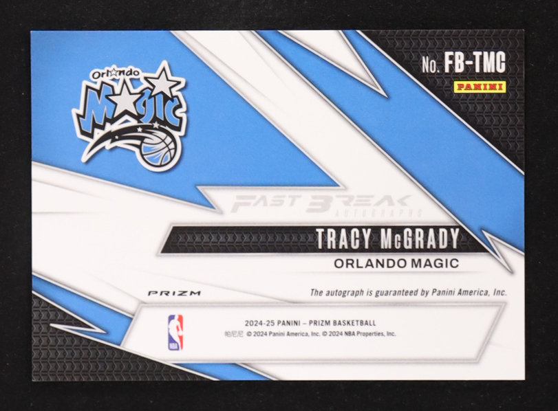 Tracy McGrady 2024-25 Panini Prizm Fast Break Autographs #23 at PristineAuction.com Tracy McGrady 2024-25 Panini Prizm Fast Break Autographs #23 at PristineAuction.com