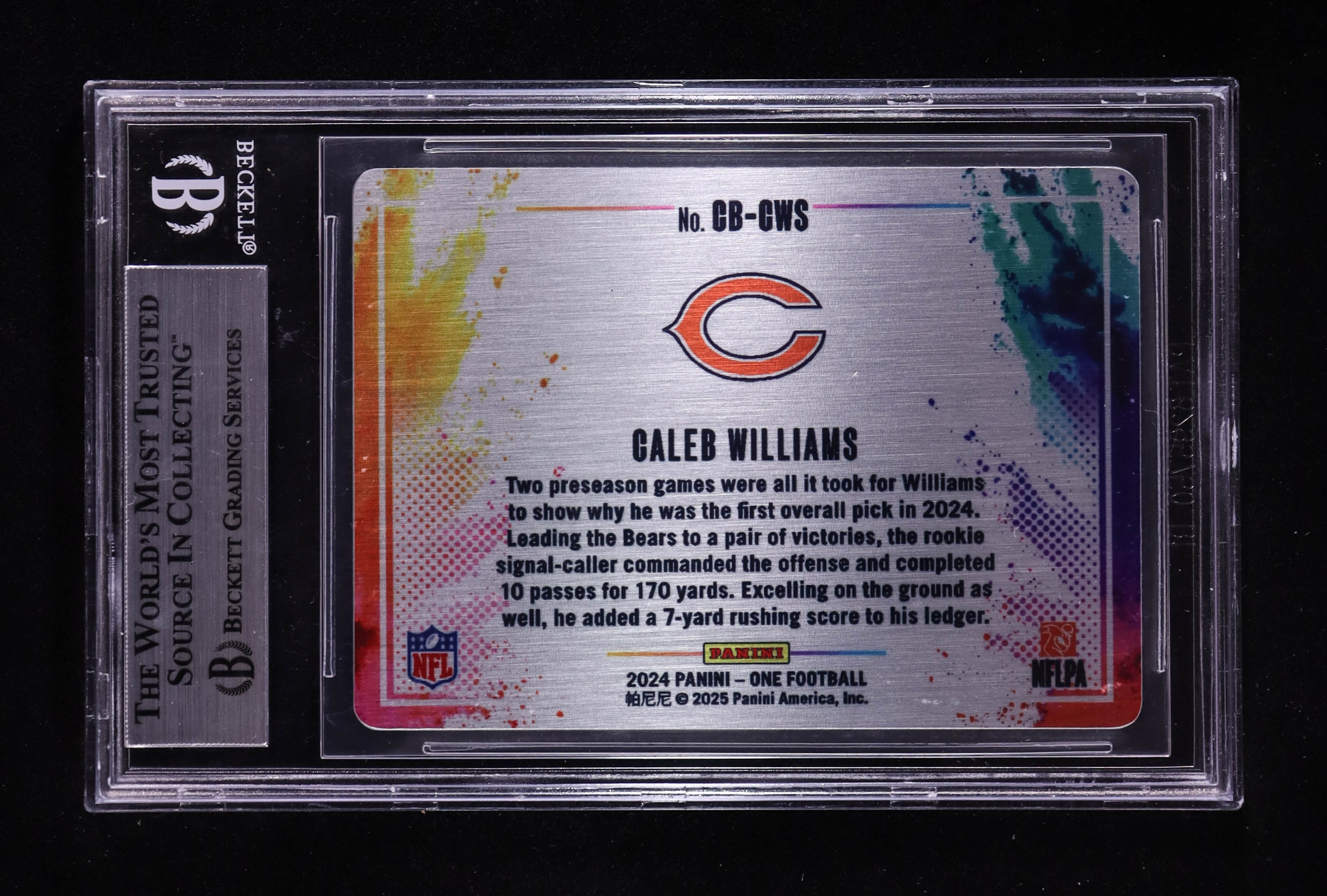 Caleb Williams 2024 Panini One Color Blast #CBCWS RC (BGS 9) at PristineAuction.com Caleb Williams 2024 Panini One Color Blast #CBCWS RC (BGS 9) at PristineAuction.com